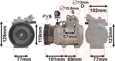 Van Wezel 8300K146 - Компрессор кондиционера avtokuzovplus.com.ua