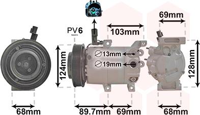 Van Wezel 8300K159 - Компресор, кондиціонер autocars.com.ua