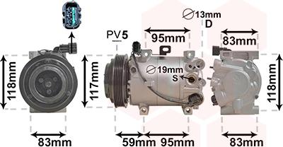 Van Wezel 8300K193 - Компресор, кондиціонер autocars.com.ua