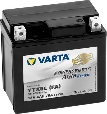 Varta 504909007A512 - Стартерна акумуляторна батарея, АКБ autocars.com.ua