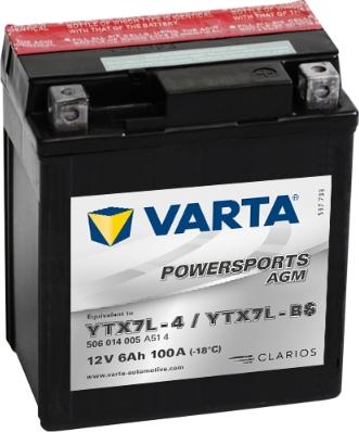 Varta 506014005A514 - Стартерная аккумуляторная батарея, АКБ avtokuzovplus.com.ua