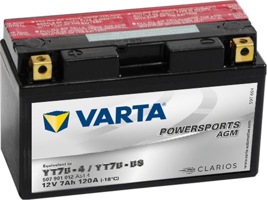 Varta 507901012A514 - Стартерна акумуляторна батарея, АКБ autocars.com.ua