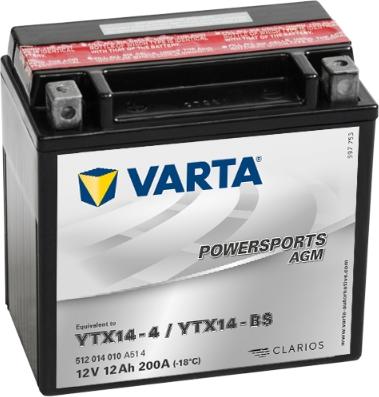 Varta 512014010A514 - Стартерна акумуляторна батарея, АКБ autocars.com.ua