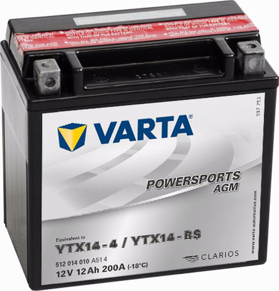 Varta 512014010 - Стартерная аккумуляторная батарея, АКБ avtokuzovplus.com.ua