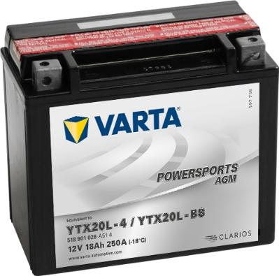 Varta 518901026A514 - Стартерна акумуляторна батарея, АКБ autocars.com.ua