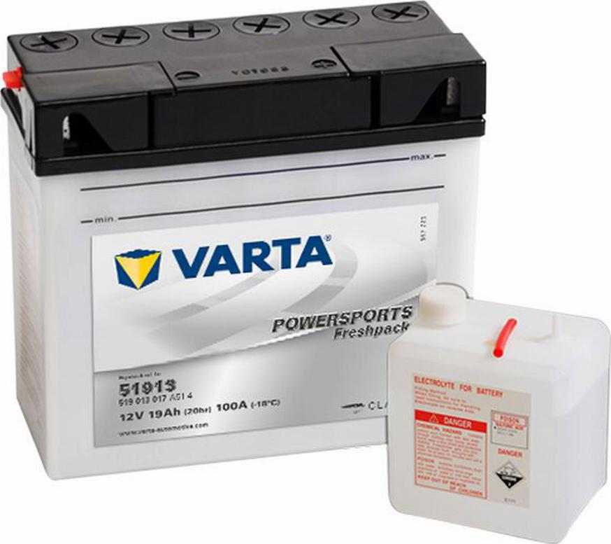 Varta 519013017 - Стартерная аккумуляторная батарея, АКБ avtokuzovplus.com.ua