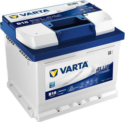 Varta 543016037G502 - Стартерна акумуляторна батарея, АКБ autocars.com.ua