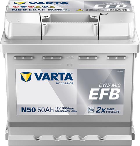 Varta 550500055K262 - Стартерна акумуляторна батарея, АКБ autocars.com.ua