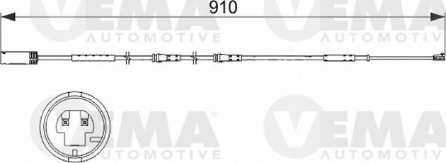 VEMA 117453 - Сигналізатор, знос гальмівних колодок autocars.com.ua