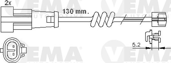 VEMA 117484 - Сигнализатор, износ тормозных колодок autodnr.net