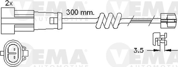 VEMA 117485 - Сигнализатор, износ тормозных колодок autodnr.net