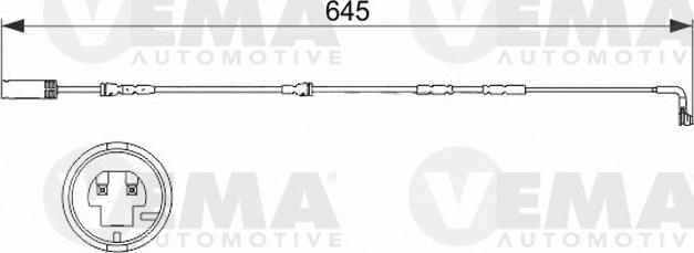 VEMA 117511 - Сигнализатор, износ тормозных колодок avtokuzovplus.com.ua