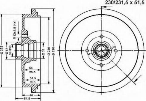 VEMA 801112 - Тормозной барабан avtokuzovplus.com.ua