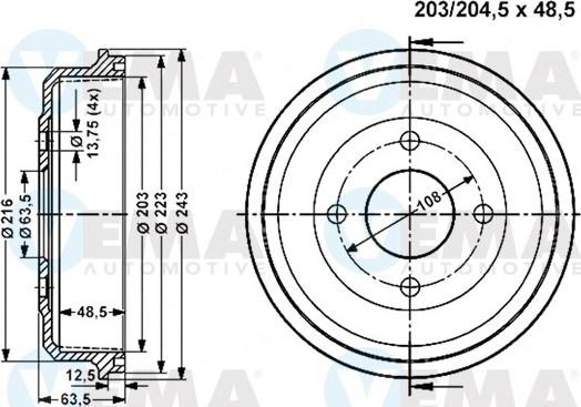 VEMA 801269 - Тормозной барабан autodnr.net