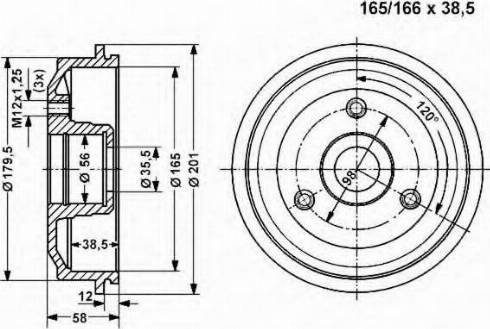 VEMA 801285 - Тормозной барабан avtokuzovplus.com.ua