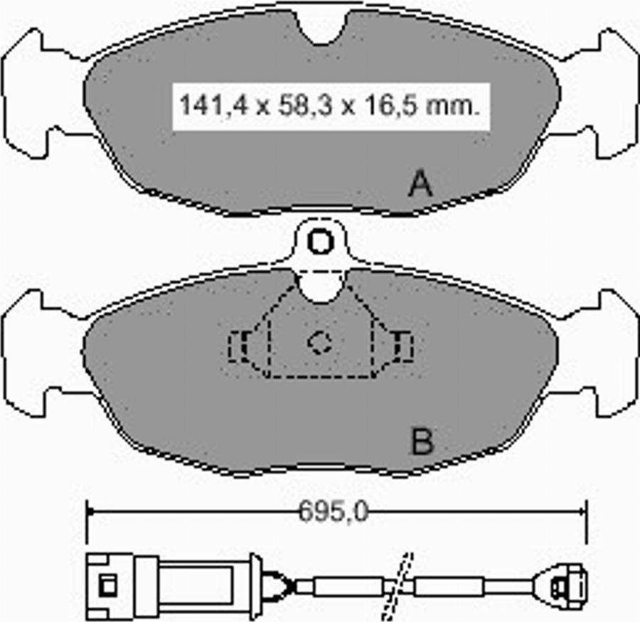 VEMA 834270 - Тормозные колодки, дисковые, комплект avtokuzovplus.com.ua