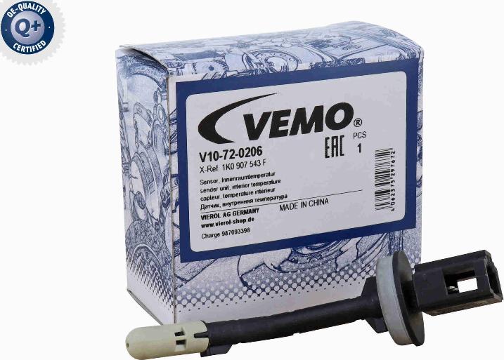 Vemo V10-72-0206 - Датчик, внутренняя температура avtokuzovplus.com.ua