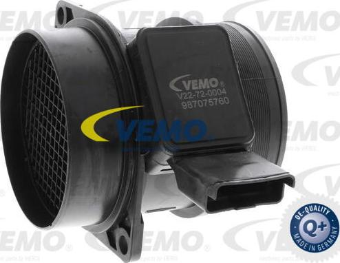 Vemo V22-72-0004 - Датчик потоку, маси повітря autocars.com.ua