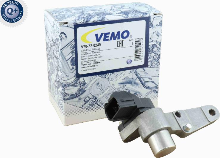 Vemo V70-72-0249 - Датчик імпульсів, колінчастий вал autocars.com.ua