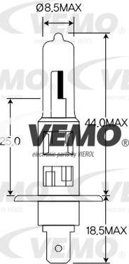 Vemo V99-84-0012 - Лампа розжарювання, фара дальнього світла autocars.com.ua