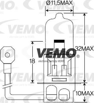 Vemo V99-84-0013 - Лампа розжарювання, фара робочого освітлення autocars.com.ua