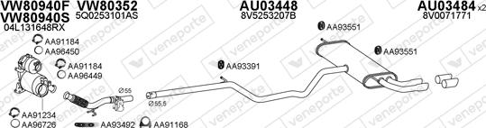 Veneporte 030336 - Система випуску ОГ autocars.com.ua