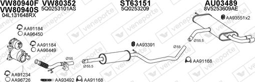 Veneporte 030338 - Система випуску ОГ autocars.com.ua