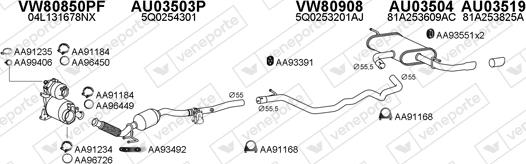 Veneporte 030381 - Система випуску ОГ autocars.com.ua