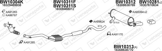 Veneporte 100159 - Система випуску ОГ autocars.com.ua