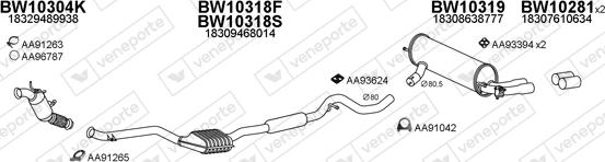 Veneporte 100163 - Система випуску ОГ autocars.com.ua