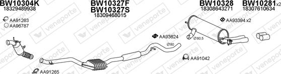 Veneporte 100167 - Система випуску ОГ autocars.com.ua