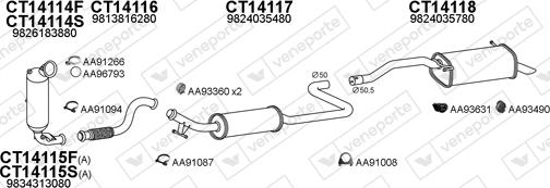 Veneporte 400804 - Система выпуска ОГ avtokuzovplus.com.ua