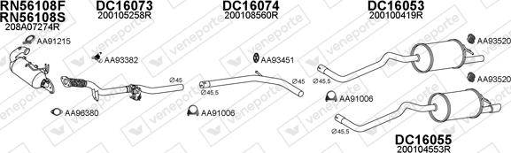 Veneporte 160073 - Система випуску ОГ autocars.com.ua