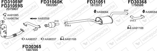 Veneporte 300692 - Система выпуска ОГ avtokuzovplus.com.ua