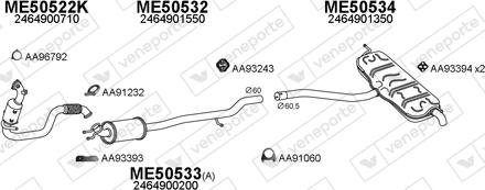 Veneporte 500463 - Система выпуска ОГ avtokuzovplus.com.ua