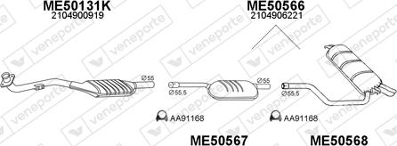 Veneporte 500490 - Система випуску ОГ autocars.com.ua