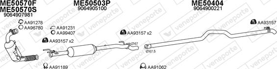 Veneporte 500503 - Система випуску ОГ autocars.com.ua