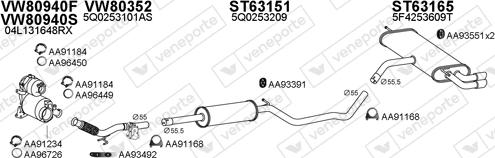 Veneporte 630341 - Система випуску ОГ autocars.com.ua