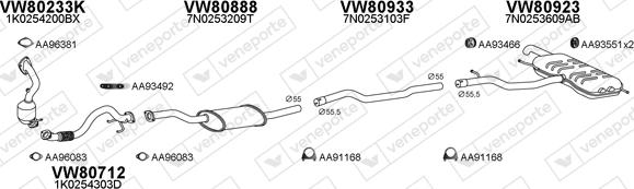 Veneporte 800841 - Система випуску ОГ autocars.com.ua