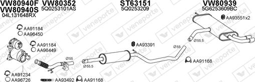 Veneporte 800852 - Система випуску ОГ autocars.com.ua