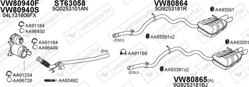 Veneporte 800861 - Система випуску ОГ autocars.com.ua