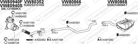 Veneporte 800869 - Система випуску ОГ autocars.com.ua