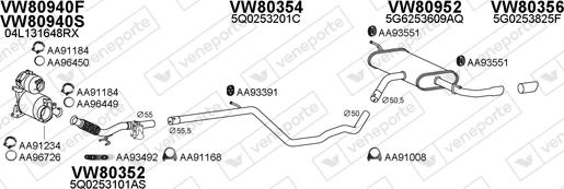 Veneporte 800874 - Система випуску ОГ autocars.com.ua