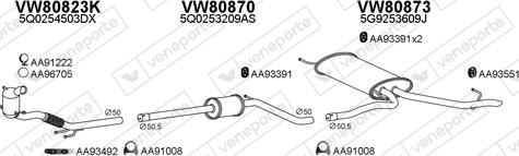 Veneporte 800899 - Система випуску ОГ autocars.com.ua