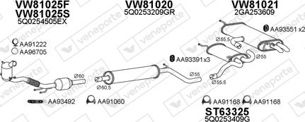 Veneporte 801005 - Система випуску ОГ autocars.com.ua