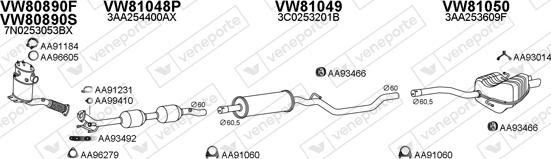 Veneporte 801016 - Система випуску ОГ autocars.com.ua
