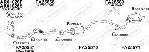 Veneporte 840001 - Система випуску ОГ autocars.com.ua