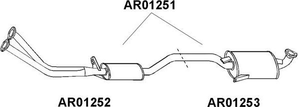 Veneporte AR01253 - Середній глушник вихлопних газів autocars.com.ua