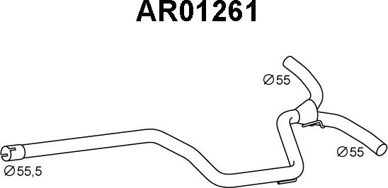 Veneporte AR01261 - Труба вихлопного газу autocars.com.ua