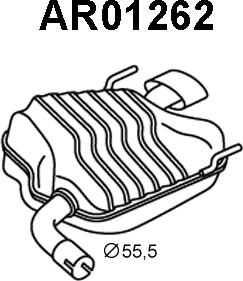 Veneporte AR01262 - Глушник вихлопних газів кінцевий autocars.com.ua